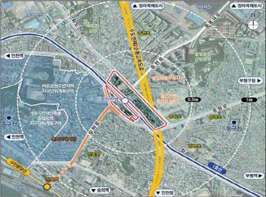 동인천역 복합개발 위치도. [인천시 제공]